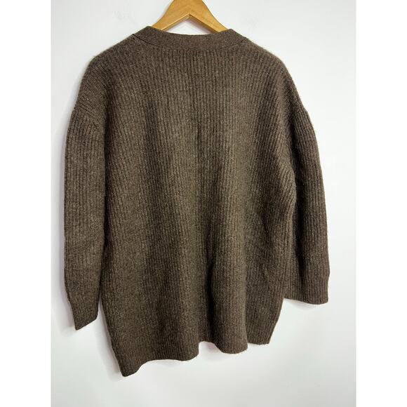 Quince 100% Cashmere Cardigan Sweater Small Soft Brown Button Front Boxy - Picture 5 of 6